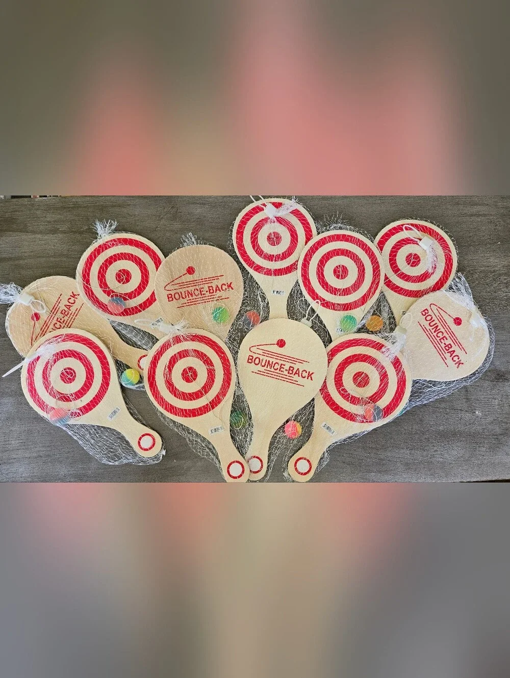 New Bounce-Back Red Target Paddle Ball (11 )